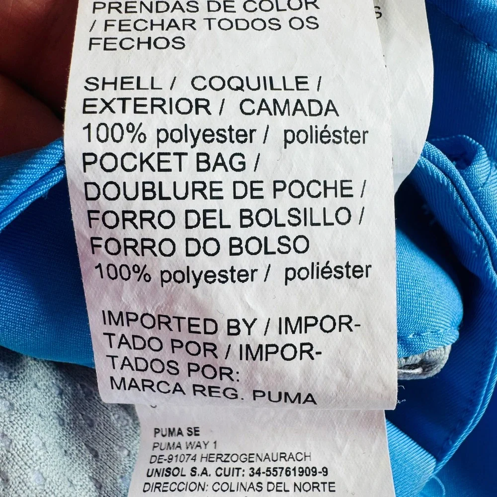 Puma Men Golf Shorts Blue W38 Solid Performance Activewear Polyester Regular Fit